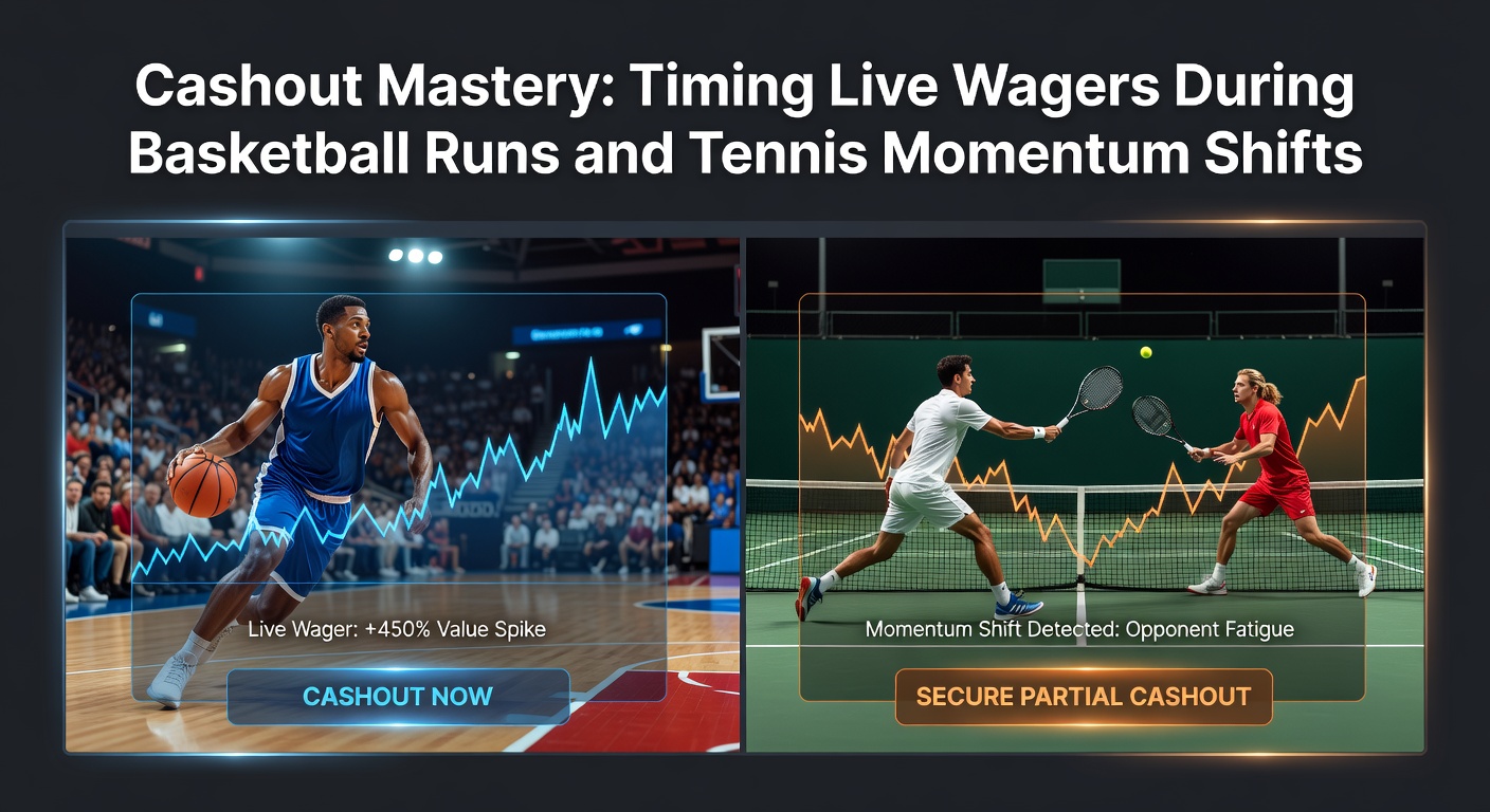 Basketball-Spieler in Action während eines intensiven Runs, mit Overlay von Wettquoten und Cashout-Button